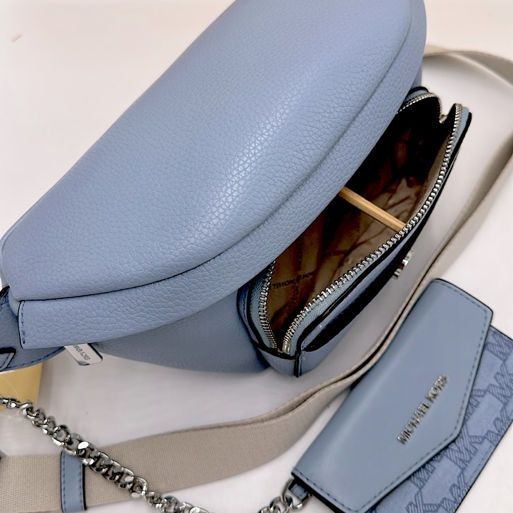 Michael Kors Maisie Large Pebbled Leather 2-in-1 Sling Pack Fanny Belt Waist NWT - Picture 8 of 15